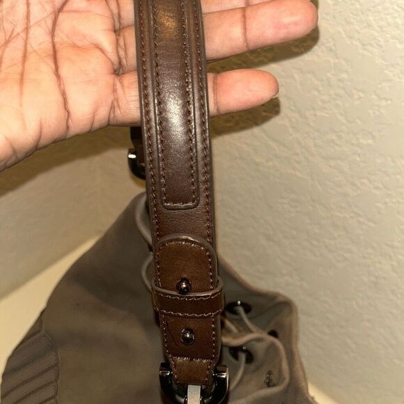 Anya Hindmarch Taupe Brown Leather Bucket Bag Tassel Fringe Purse Boho Western - Picture 14 of 15